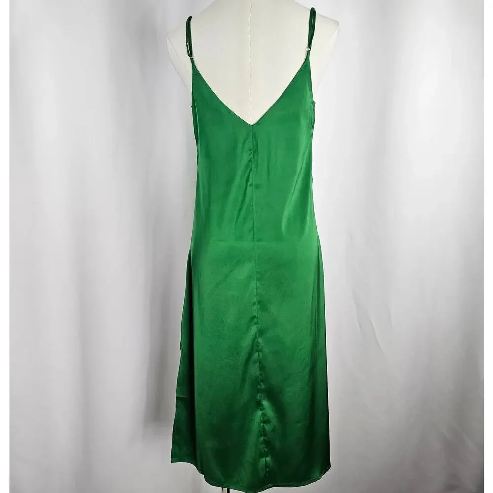 The Drop Ana Emerald Green Side Slit Midi Slip Dress Women's Size 2X NWT - Picture 8 of 15